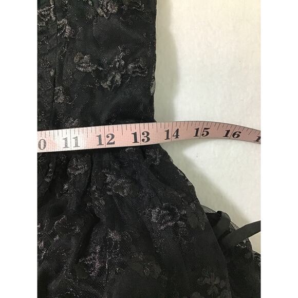 LULU'S M Pursuing Elegance Black Floral Embroidered Lace-Up Maxi Dress NEW b130 - Picture 6 of 9